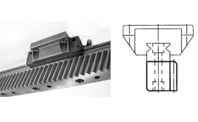 以滾珠導軌的底面作為齒條的安裝基準 以滾珠導軌的底面作為齒條的安裝基準